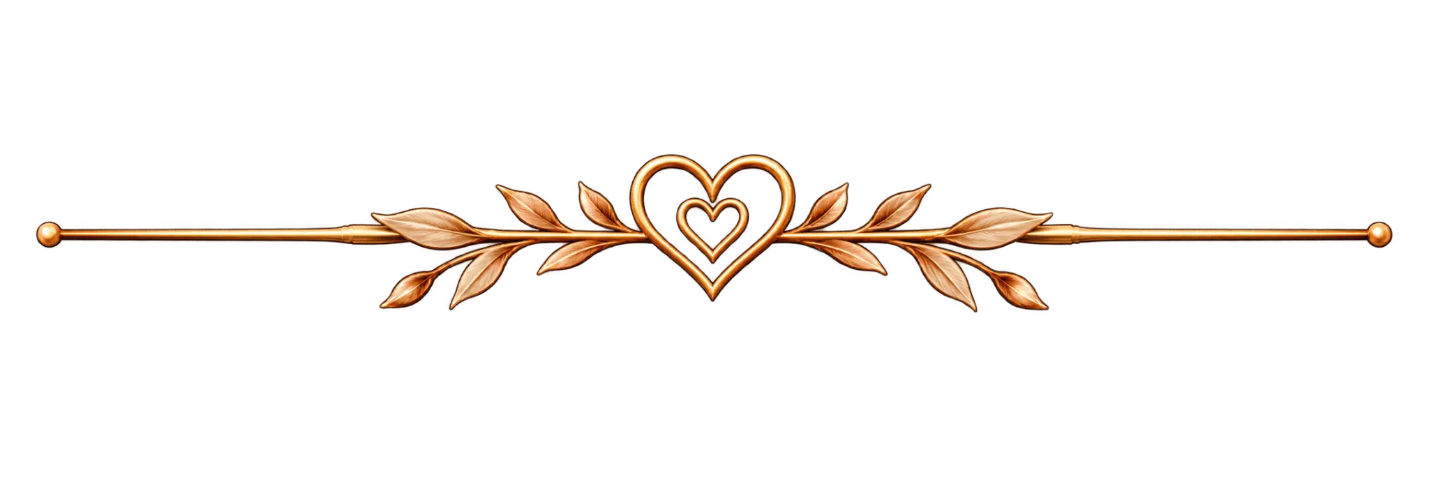 Ornamento dourado com cora&ccedil;&otilde;es